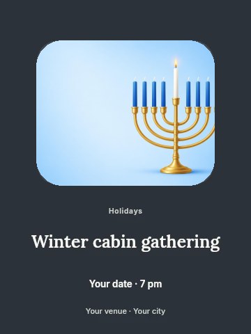 Winter cabin gathering invitation template
