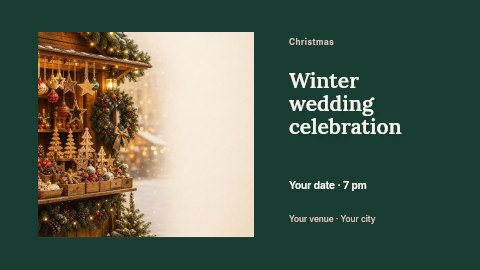 Winter wedding celebration banner template