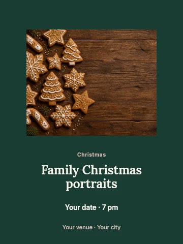 Family Christmas portraits invitation template