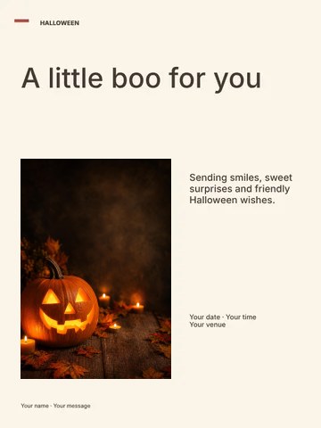 Family Halloween greeting photo layout poster template