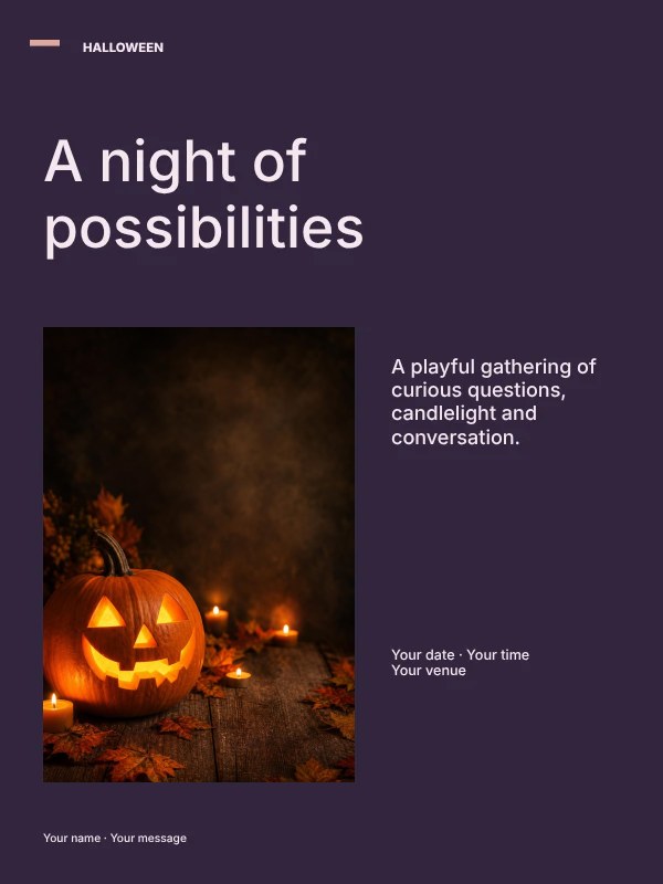 Halloween mystic evening photo layout poster template