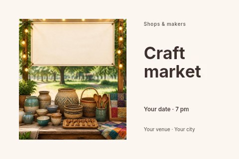 Craft market postcard template