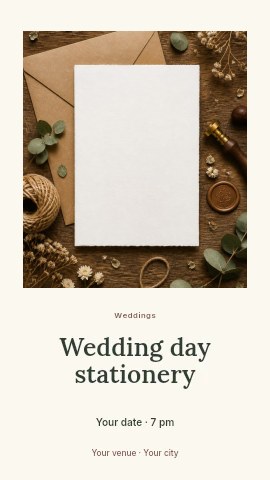 Wedding day stationery instagram story template
