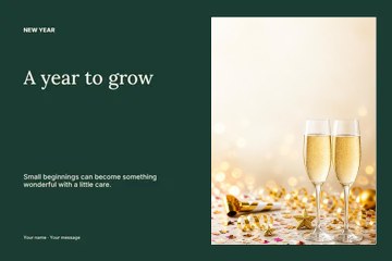 New Year growing together photo layout postcard template