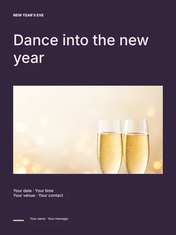 New Year’s Eve disco photo layout poster template