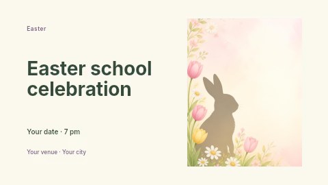 Easter school celebration banner template