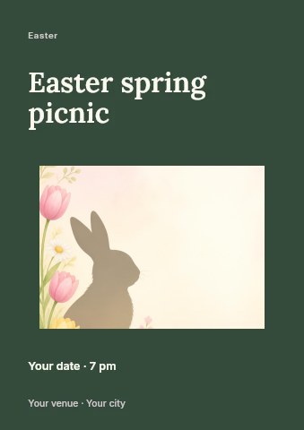Easter spring picnic flyer template