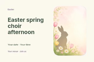 Easter spring choir afternoon postcard · Horizontal photo dialogue
