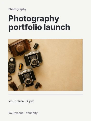 Photography portfolio launch poster template