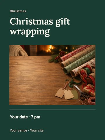 Christmas gift wrapping invitation template