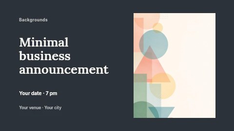 Abstract pastel geometric shapes background in Minimal business announcement banner template