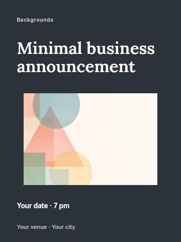 Abstract pastel geometric shapes background in Minimal business announcement invitation template