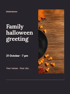 Family Halloween greeting · Split portrait