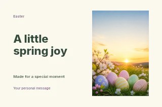 Easter photo greeting postcard template · Horizontal photo dialogue
