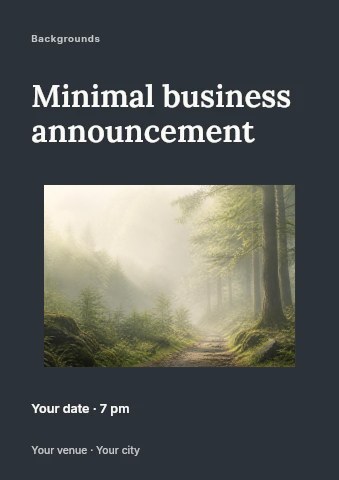 Minimal business announcement flyer template