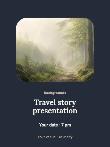 Travel story presentation invitation template