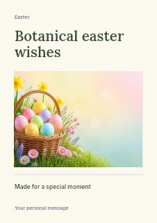 Botanical Easter wishes flyer template · Title & photograph