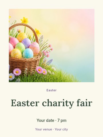 Easter charity fair invitation template