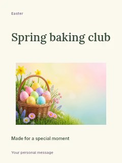 Spring baking club poster template · Modern programme