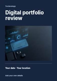 Digital portfolio review · Split editorial