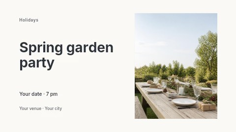 Spring garden party banner template