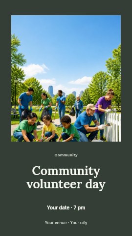 Community volunteer day instagram story template