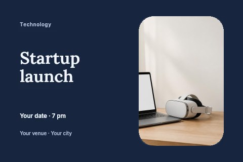 Startup launch postcard template