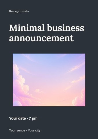 Minimal business announcement flyer template