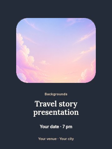 Travel story presentation invitation template