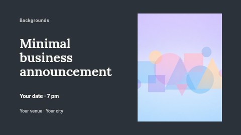 Minimal business announcement banner template