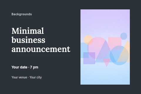Minimal business announcement postcard template