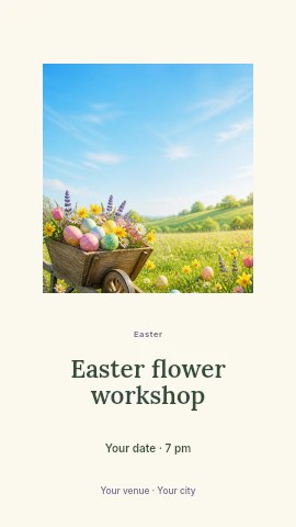Easter flower workshop instagram story template
