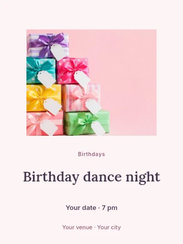 Birthday dance night poster template