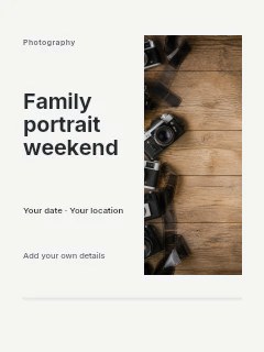 Family portrait weekend invitation template · Split portrait