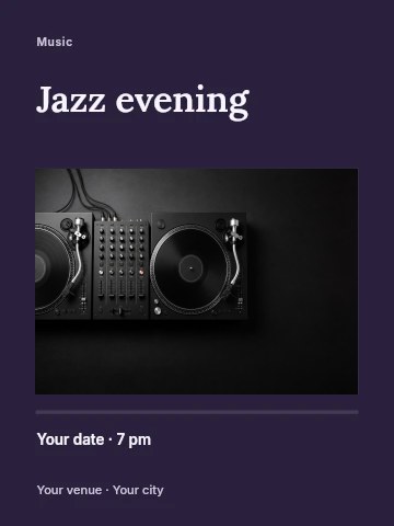 Jazz evening invitation template