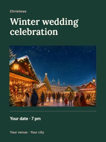 Winter wedding celebration invitation template