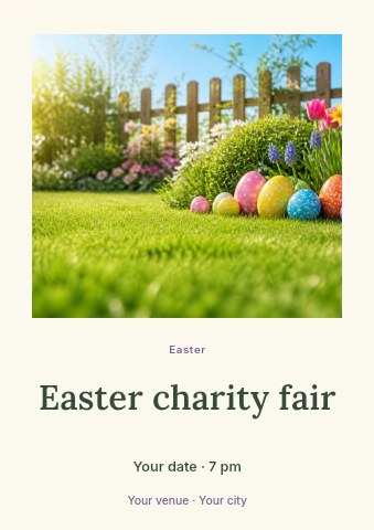Easter charity fair flyer template