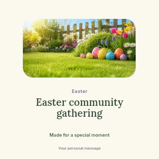 Easter community gathering social media post template · Picture window