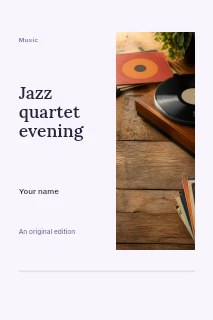Jazz quartet evening book cover template · Split portrait