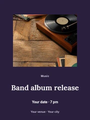 Band album release invitation template