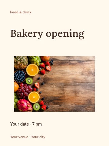 Bakery opening invitation template