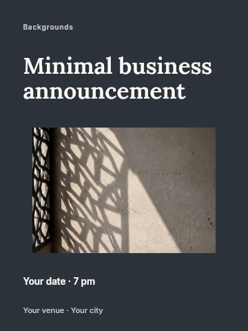 Minimal business announcement invitation template