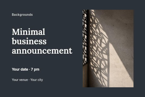 Minimal business announcement postcard template