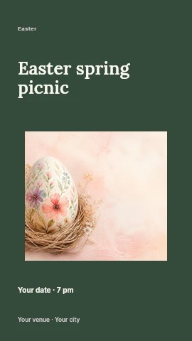 Easter spring picnic instagram story template