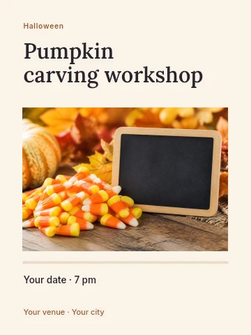 Pumpkin carving workshop invitation template