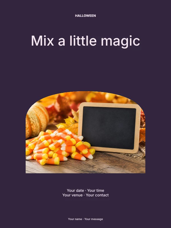 Halloween potion workshop photo layout poster template