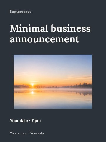 Minimal business announcement invitation template