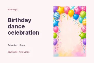 Birthday dance celebration · Horizontal photo dialogue