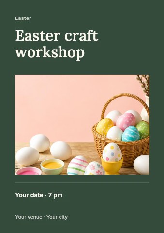 Easter craft workshop flyer template flyer template
