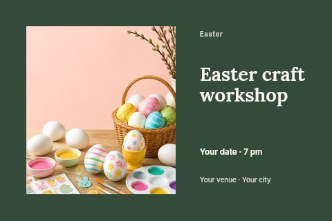 Easter craft workshop postcard template postcard template